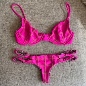 Hot pink bralet bikini